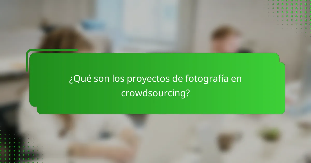 ¿Qué son los proyectos de fotografía en crowdsourcing?
